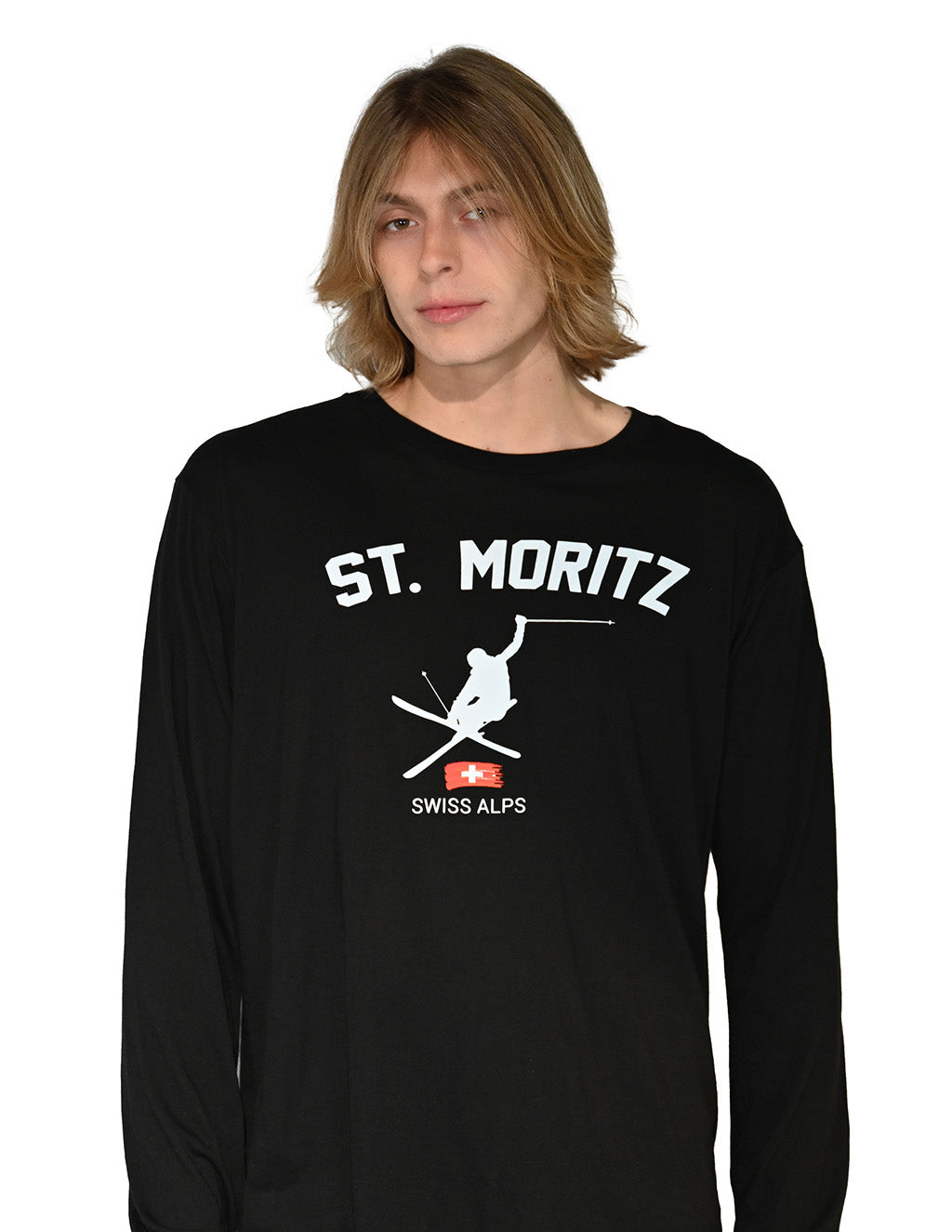 Saint Moritz Black Long Sleeve T Shirt Ferdinandbareapparel saint-moritz-black-long-sleeve-t-shirt-ferdinandbareapparel