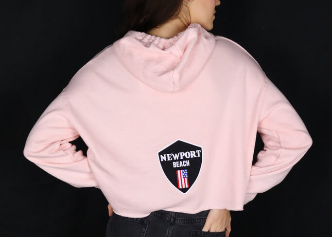 Newport Beach - Pink Cropped Hoodie - Women