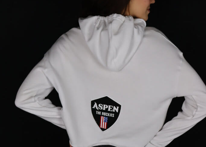 Aspen - White Cropped Hoodie - Women