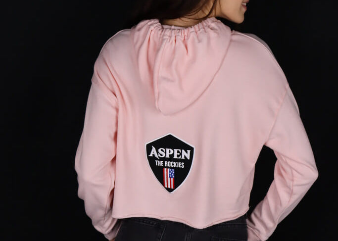 Aspen - Pink Cropped Hoodie - Women