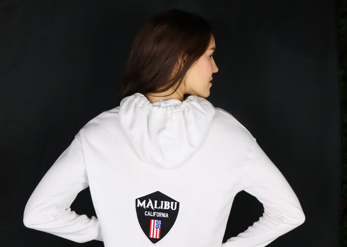 Malibu - White Cropped Hoodie - Women