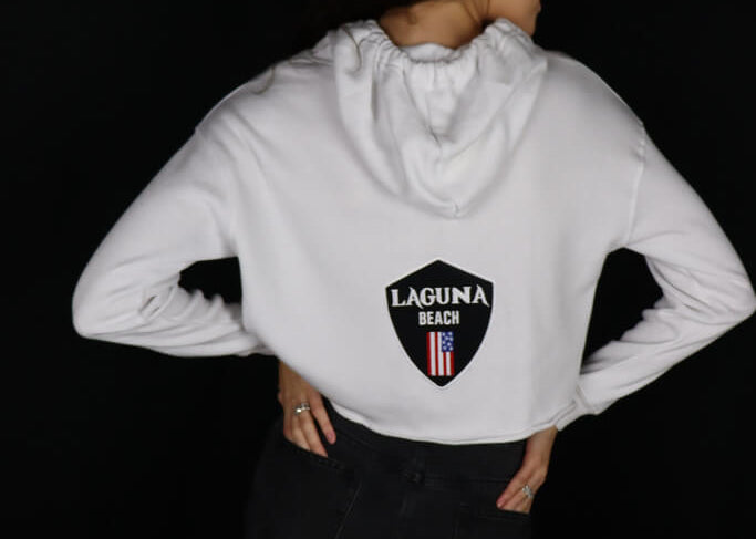 Laguna Beach - White Cropped Hoodie - Women