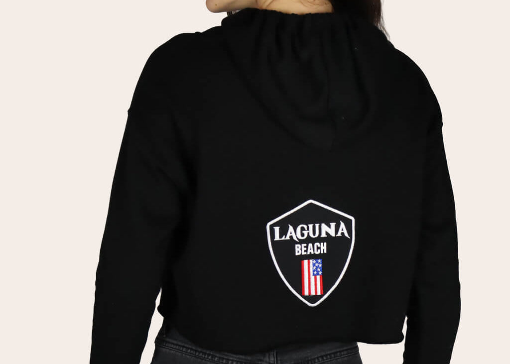 Laguna Beach - Black Cropped Hoodie - Women