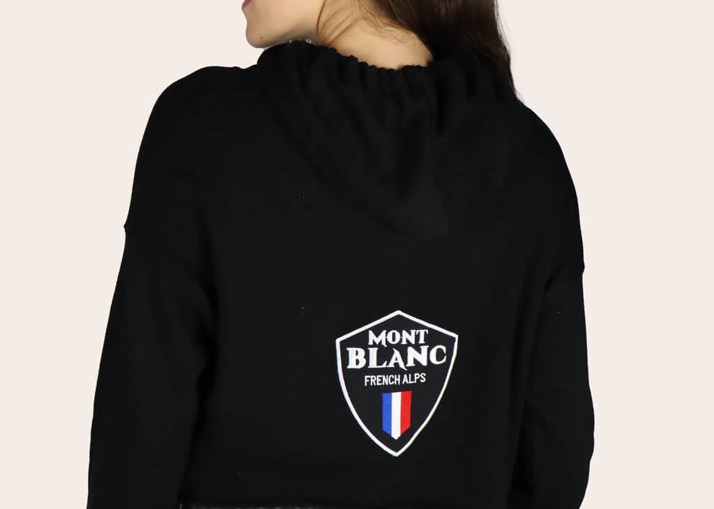 Mont Blanc - Black Cropped Hoodie - Women